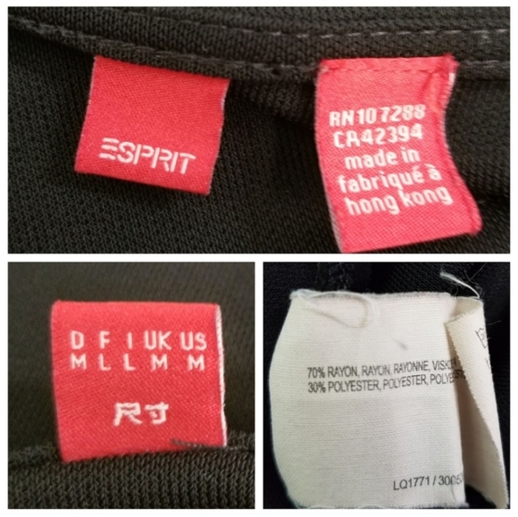 Esprit M Black Long Sleeve Drop Waist Crossover Bust Midi Dress Belted - Picture 9 of 9